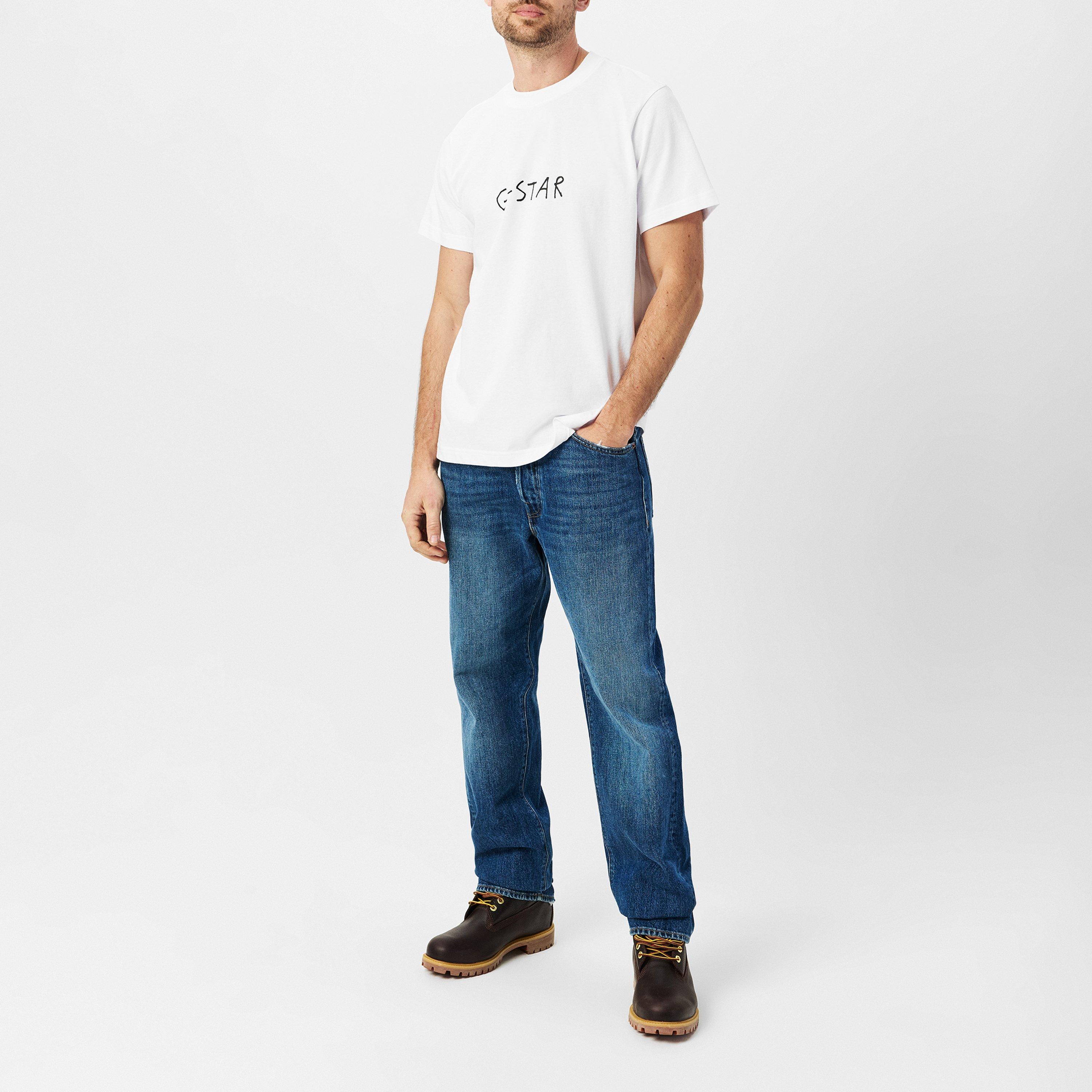 G Star Handwriting Back Print Loose T Shirt