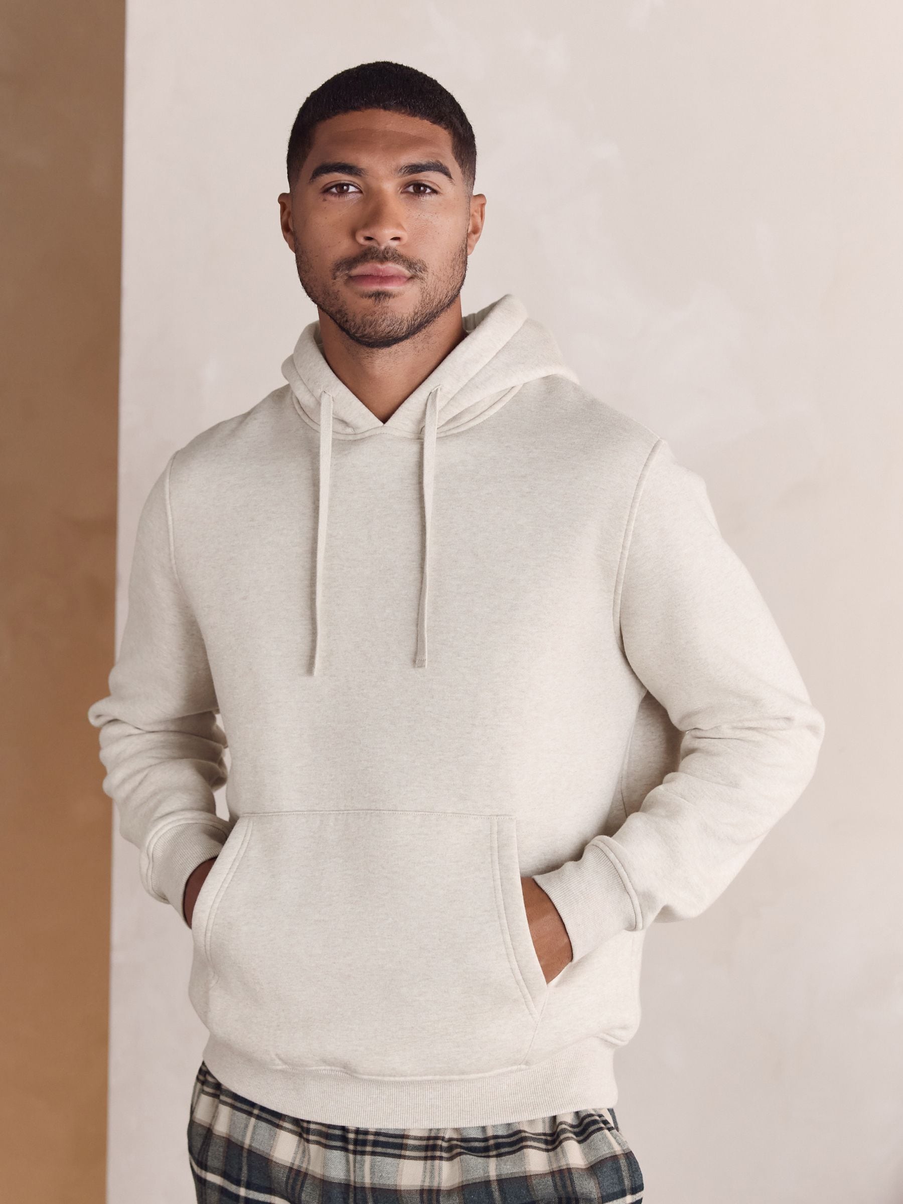 Neutraal - Ruit Broeken Lange mouwen Hoodie Set
