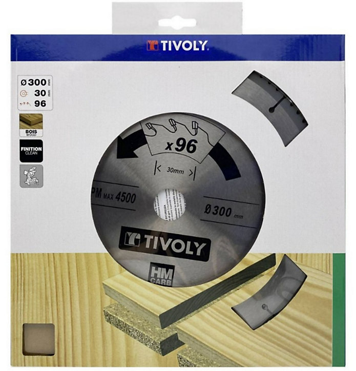 Lame de scie circulaire bois dur Tivoly ø300 x 30, 96 dents