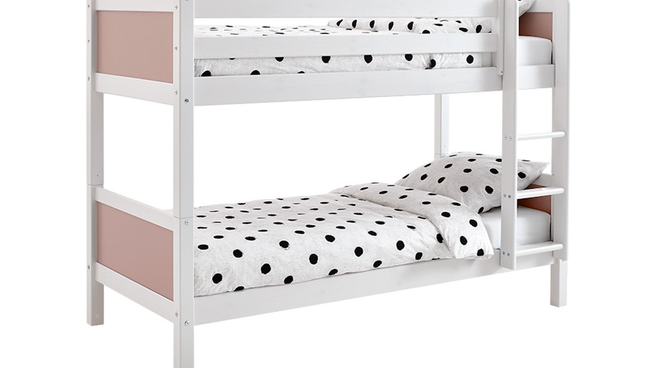 Stapelbed Jip wit/licht roze