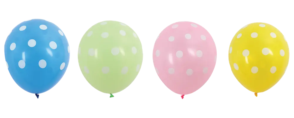 Latexballon 30 cm Med prikker- 4-pak