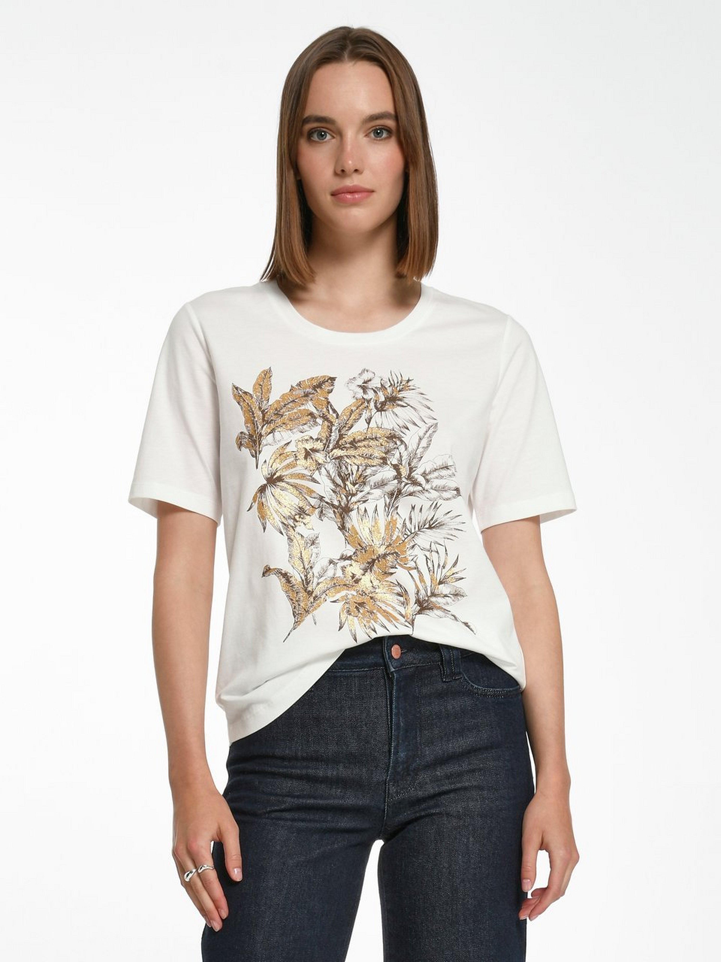 Rundhals-Shirt mit 1/2-Arm