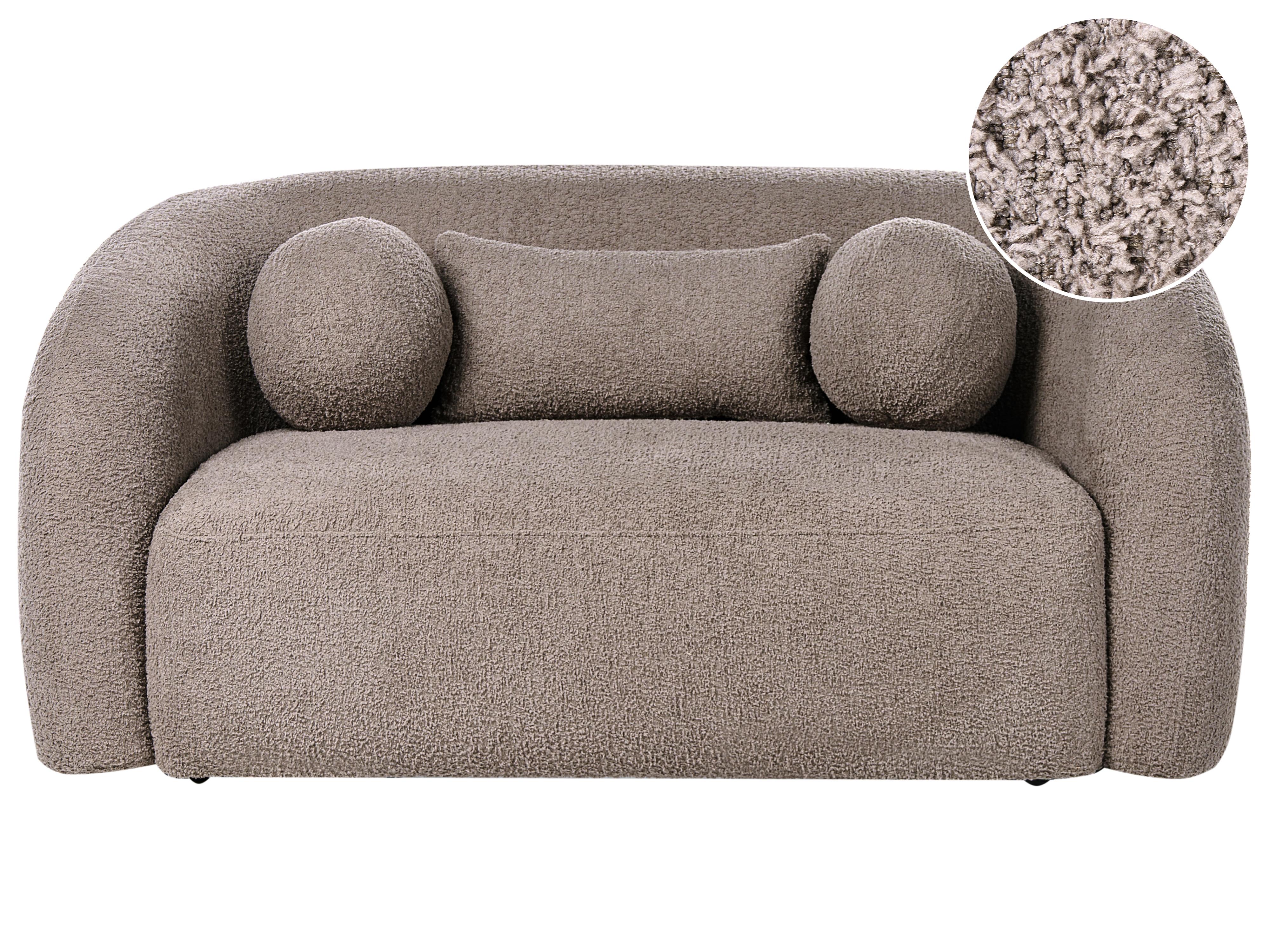 Bank 2-zits EGEDAAL Bouclé Taupe