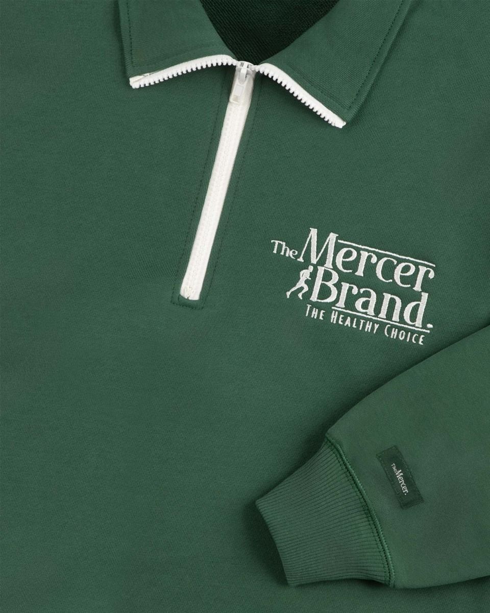 Mercer Amsterdam The Mercer Brand Quarter Zip Donkergroen Sweater