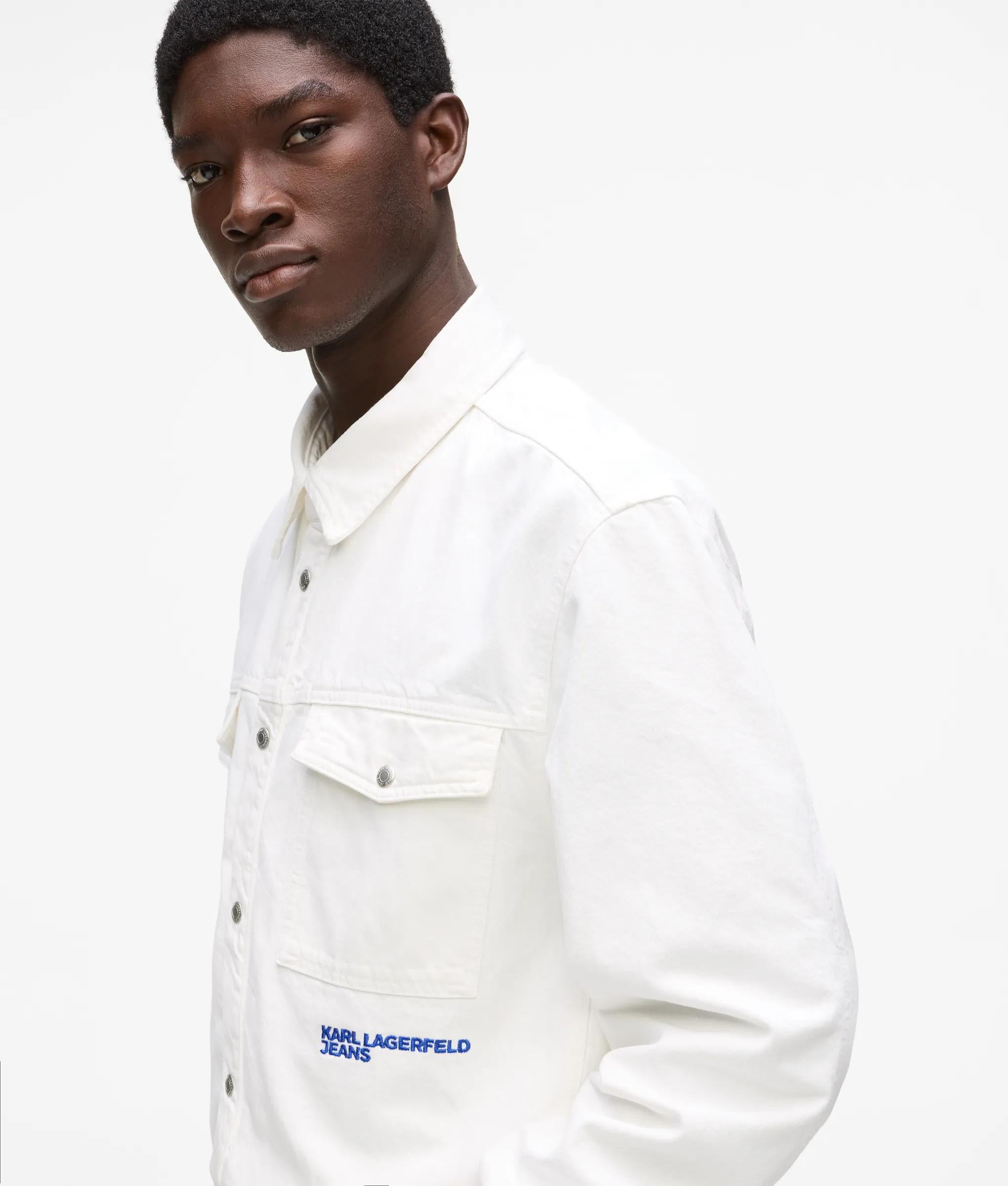 Grafisch denim overhemd met Karl-print