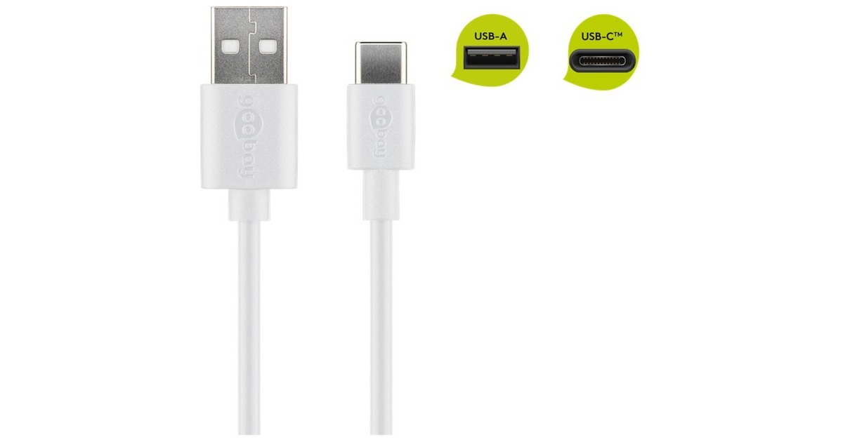 goobayUSB-C 2.0 oplaad- en synchronisatiekabel  (Wit, 1 meter)