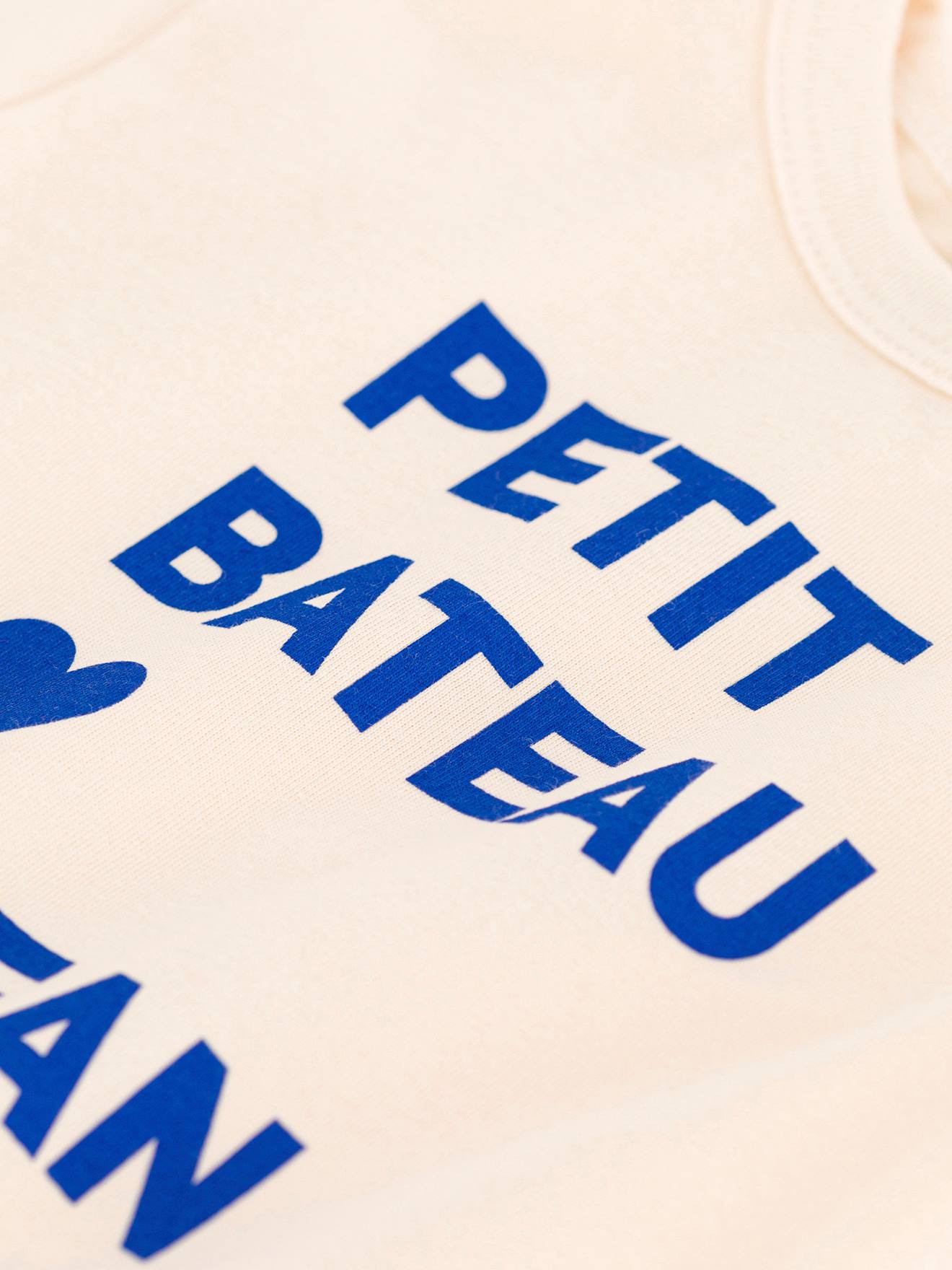 PETIT BATEAU camiseta bege de algodão orgânico de manga curta