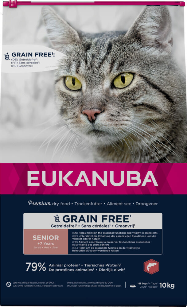 Eukanuba Senior Graanvrij - Kattenvoer - 10 Kilogram - kip