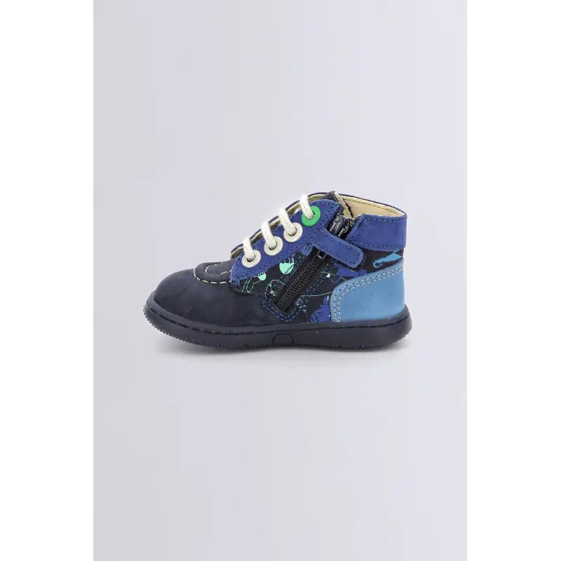 KICKBONZIP MARINE IMPRIME AQUATIC BOTTILLONS Cuir Garçon