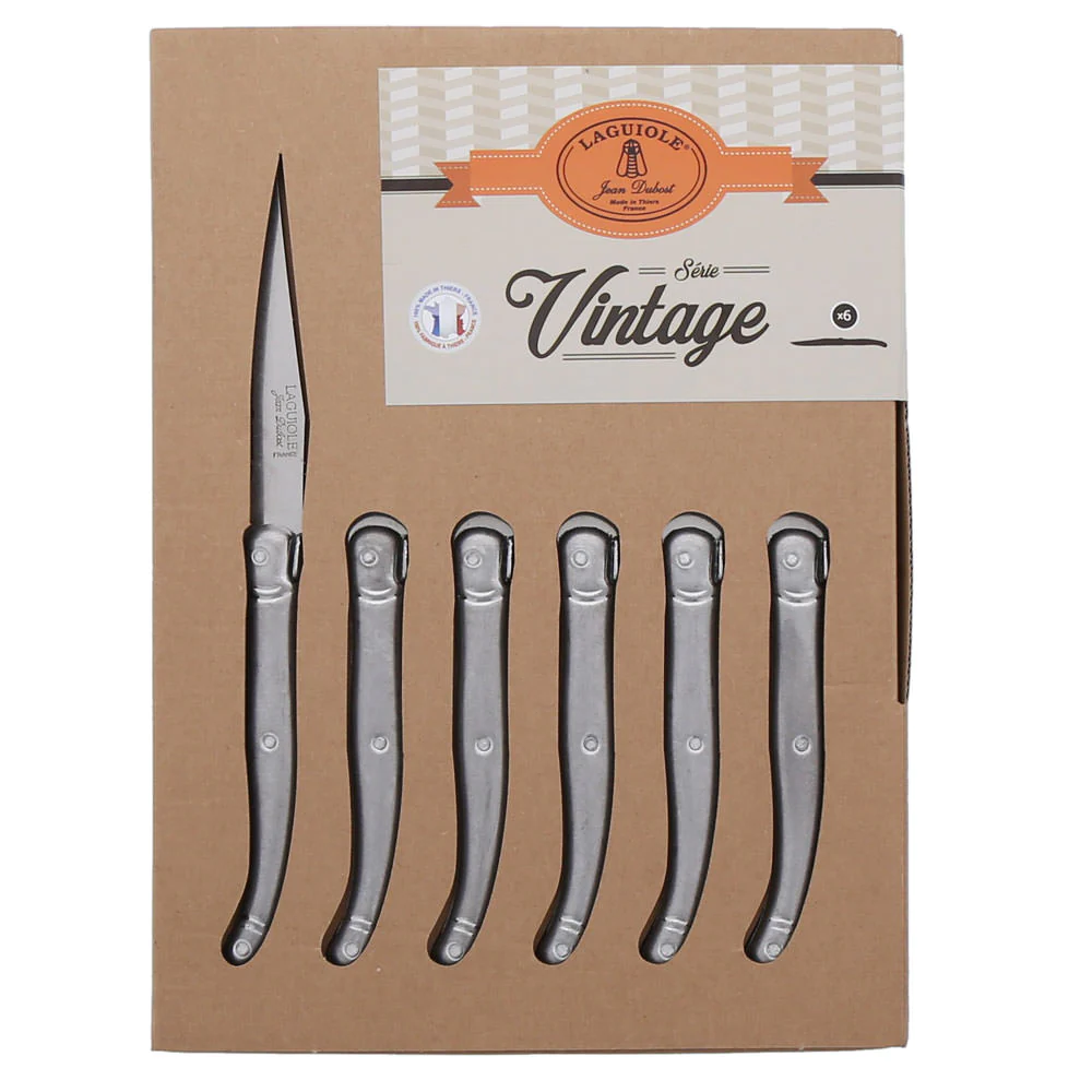 Coffret 6 couteaux de table laguiole vintage Jean Dubost