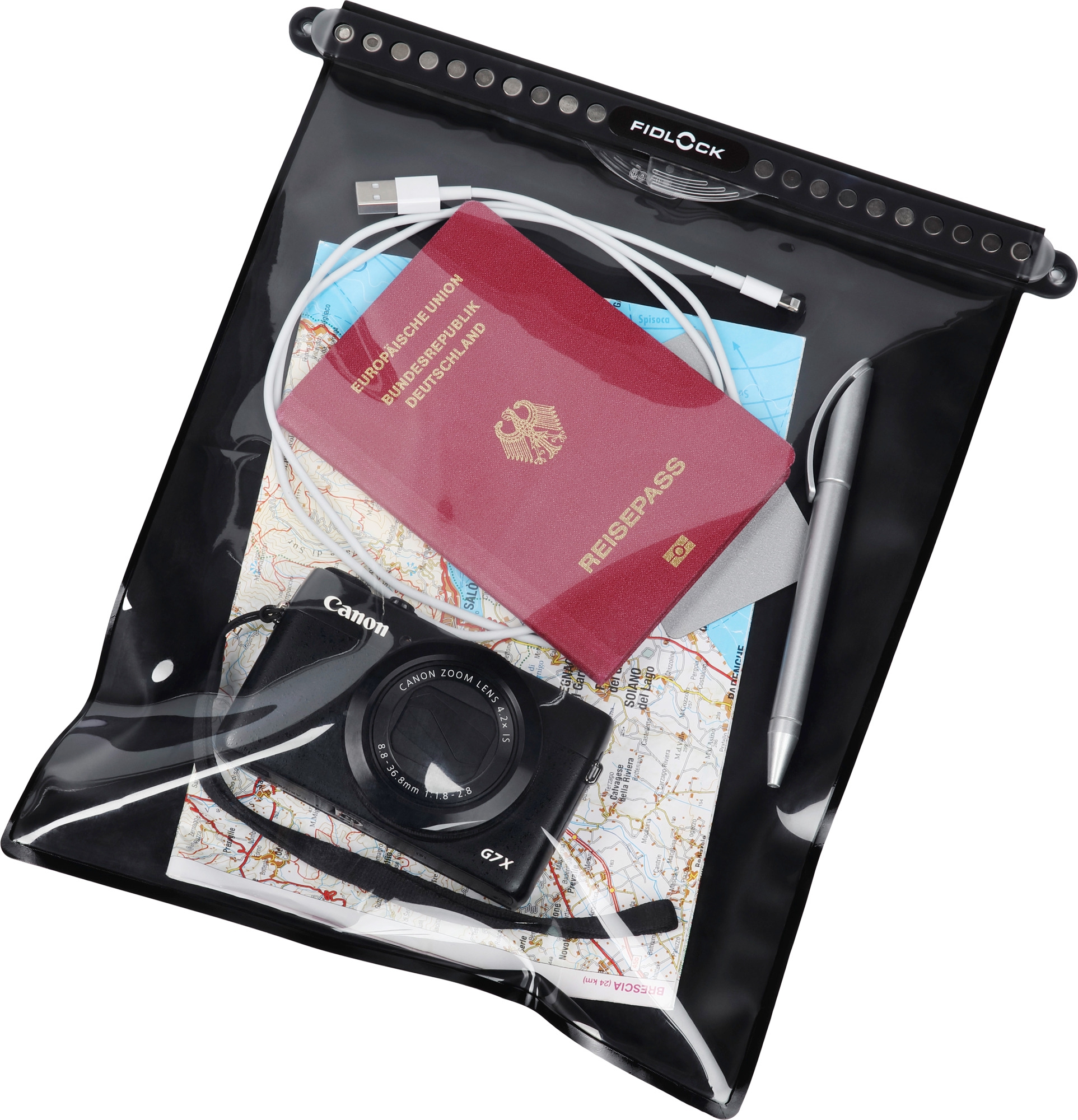 Fidlock Dry Bag Mega XL Transparente selbst verschließende Tasche