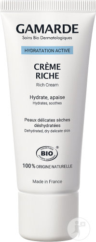Gamarde Hydratation Active Crème Riche Peaux Délicates Sèches Déshydratées Bio Tube 40g