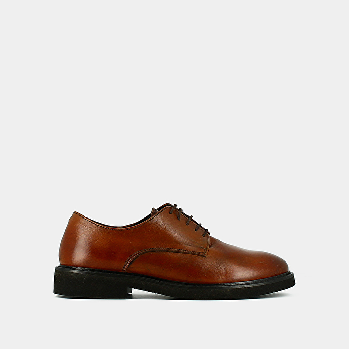 Derbies à lacets  en cuir cognac