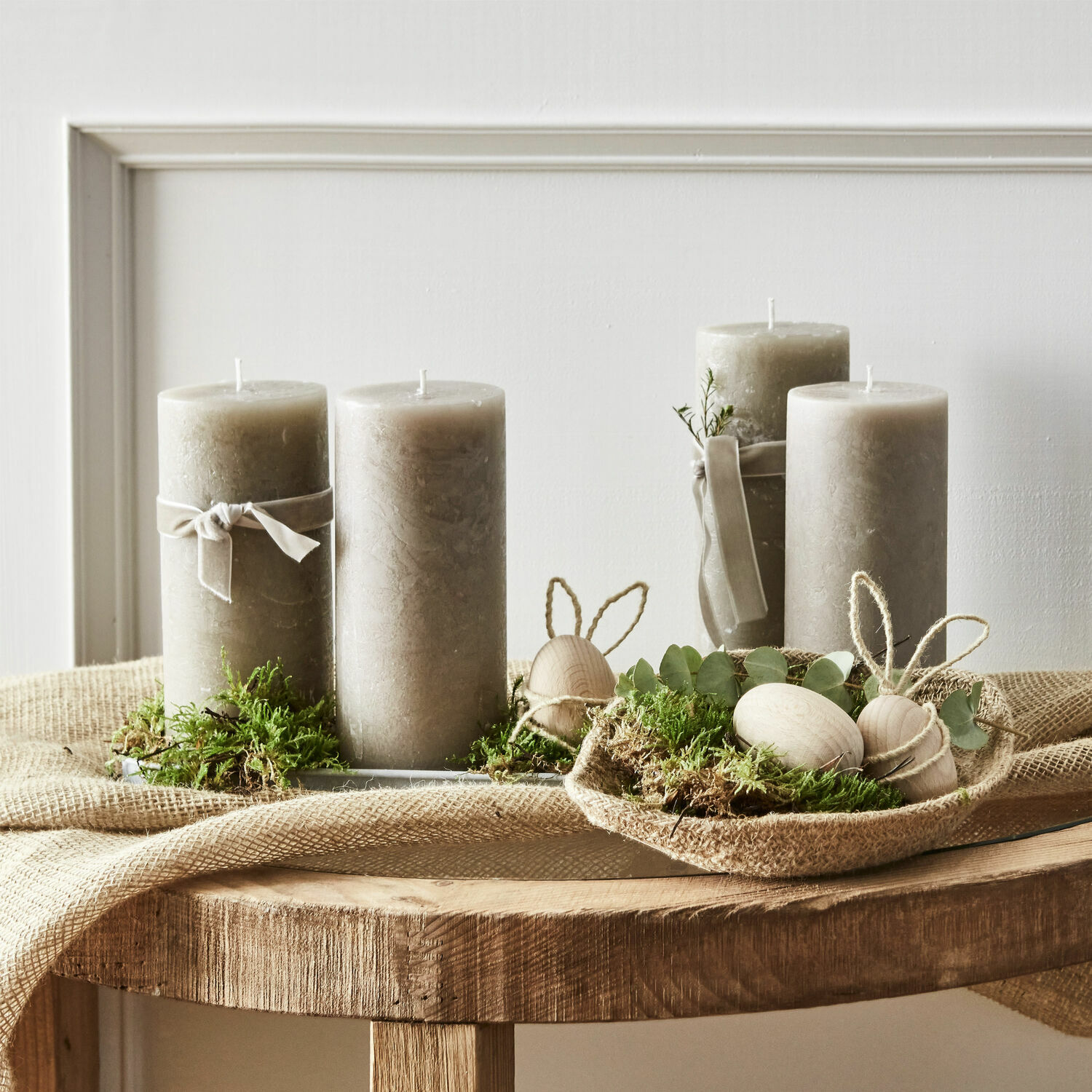 Kerze 4er Set Homel taupe