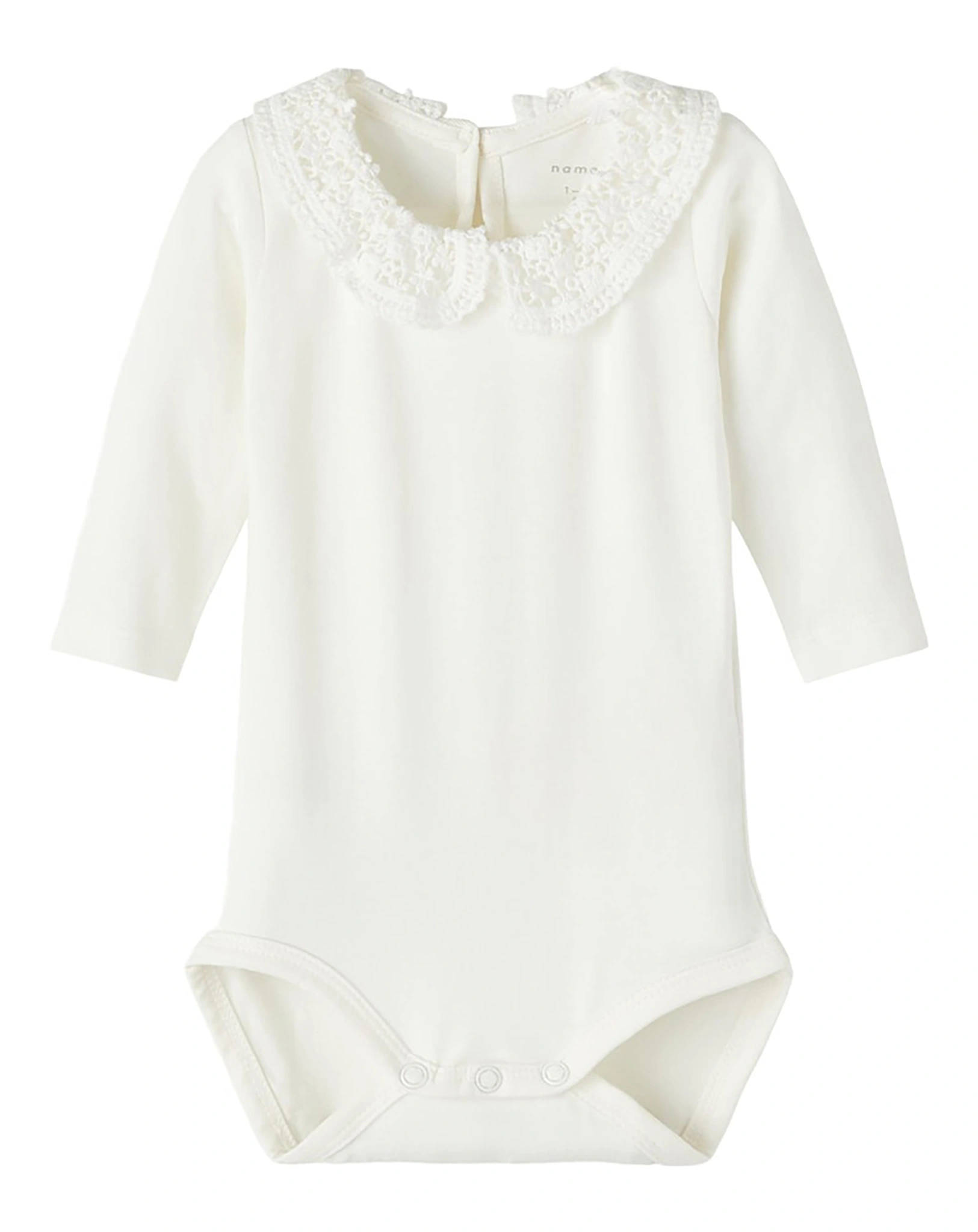 Langarmbody NBFTYLLA mit Kragen in white alyssum