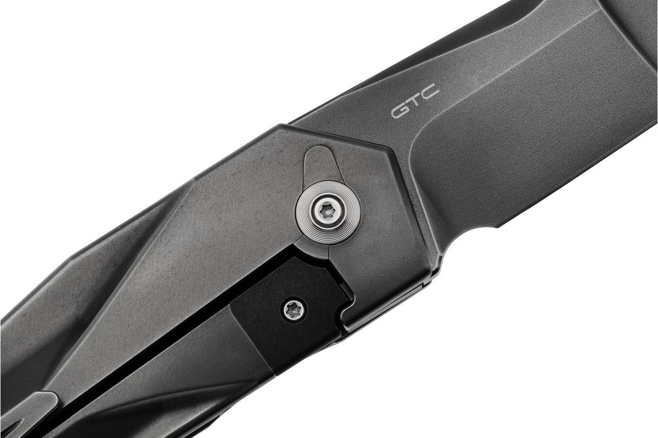WE Knife Solid WE22028-6 CPM-20CV Dark Gray Bead Blasted Titanium, zakmes