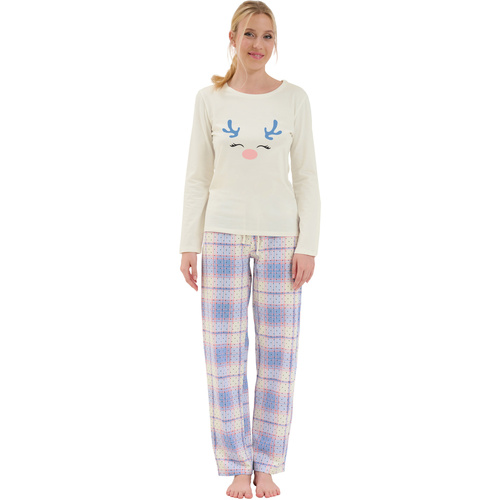 Lisca - HolidayPijama pantalón top manga larga Cheek Blanco