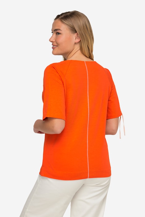 T-Shirt, Schrift-Print, Halbarm mit Raffung, OEKO-TEX MIG