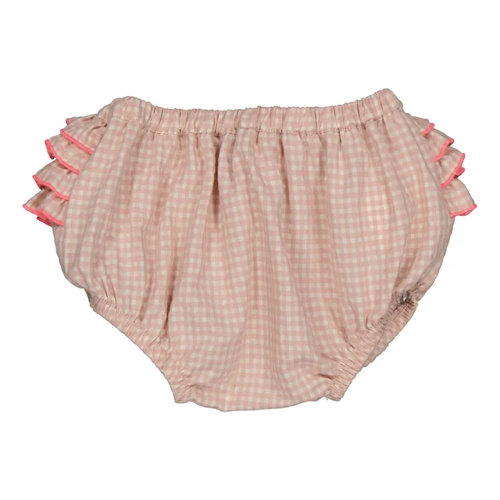 Petite Lucette Bloomer à Carreaux Matières Recyclées Dan | Rose pâle