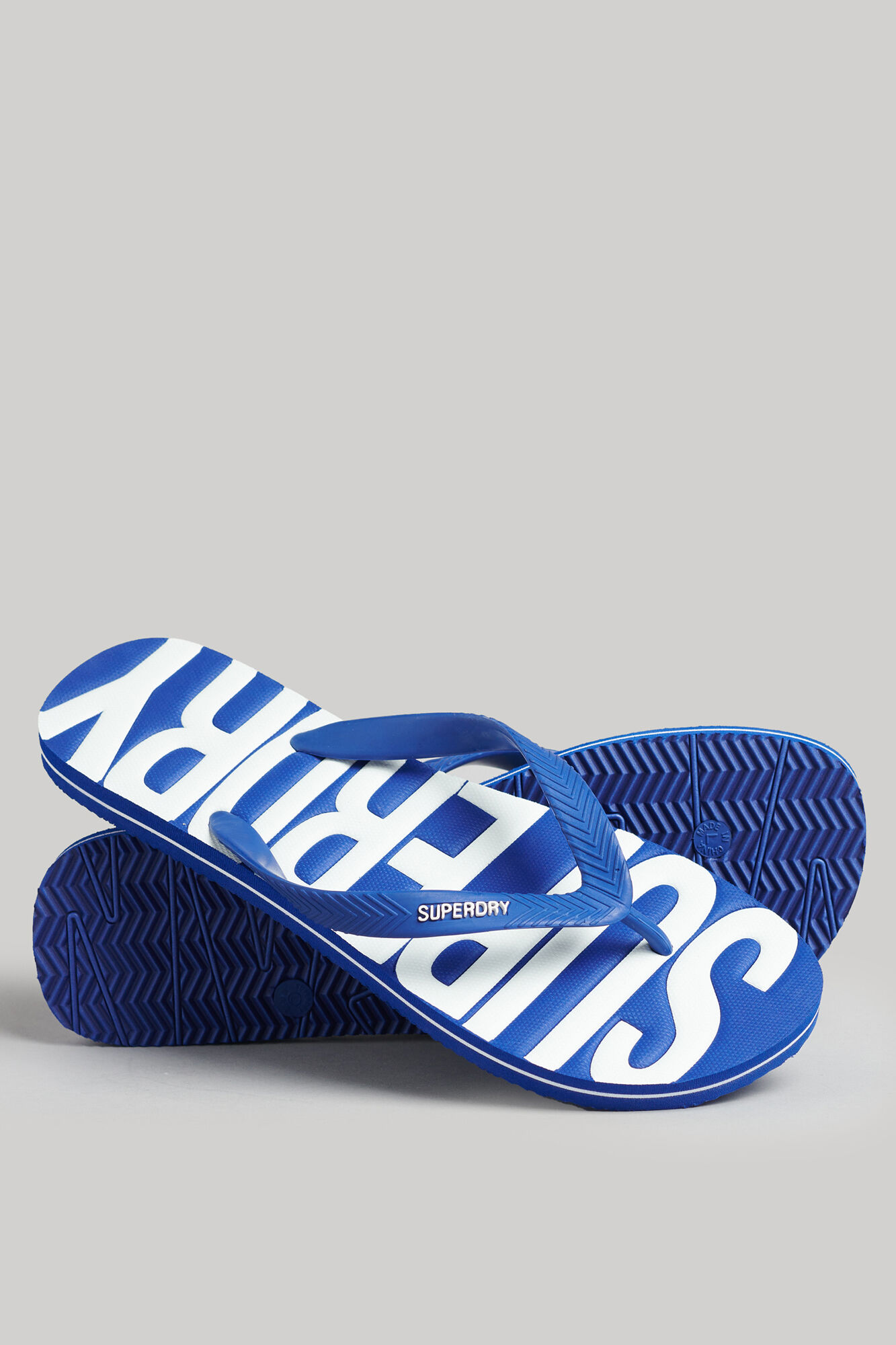 Chinelo vegano com logo vintage - azul escuro