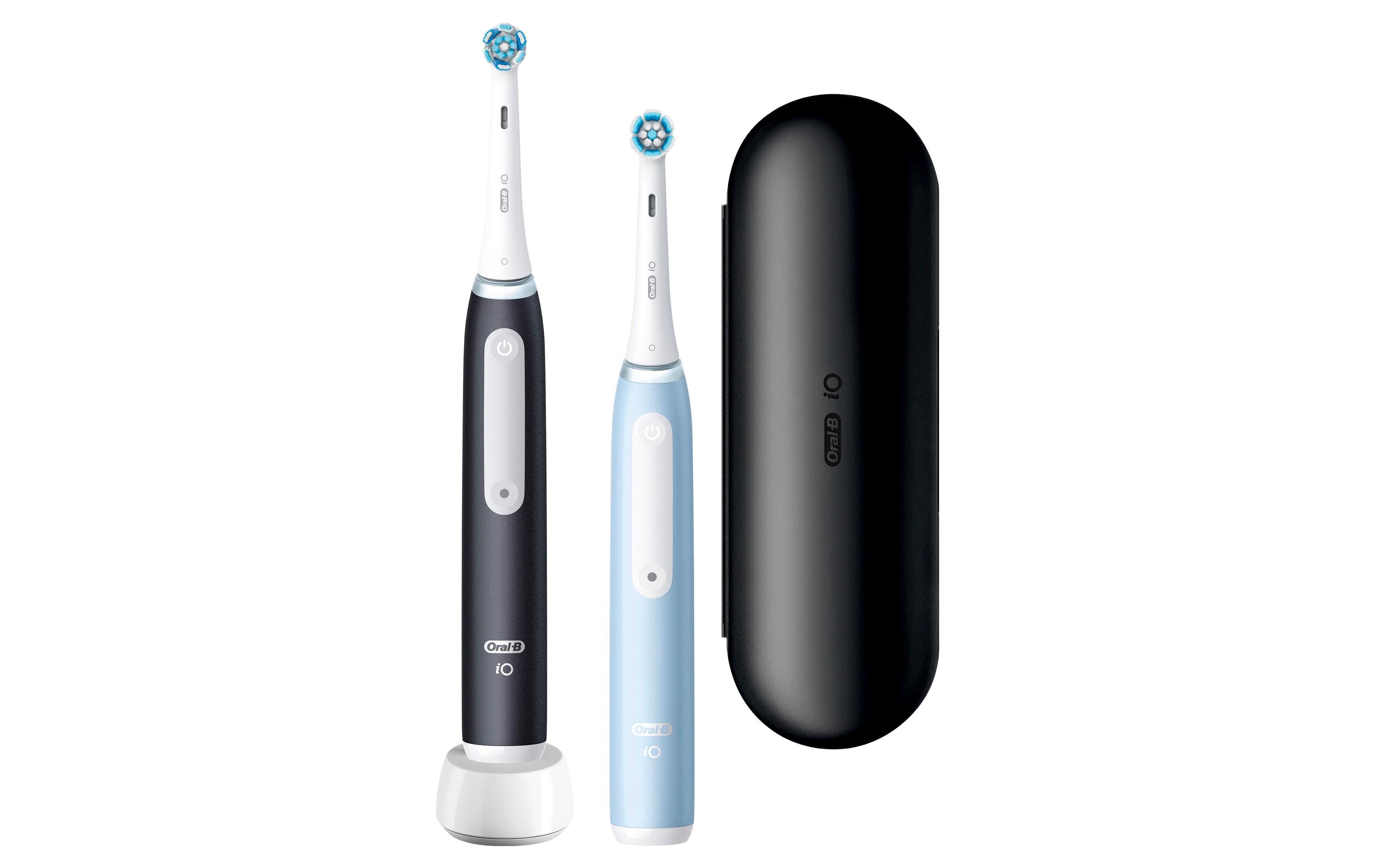 Rotationszahnbürste iO Series 3n Duo Matt Black/Ice Blue<br>Elektrische Zahnbürste mit rundem Bürstenkopf