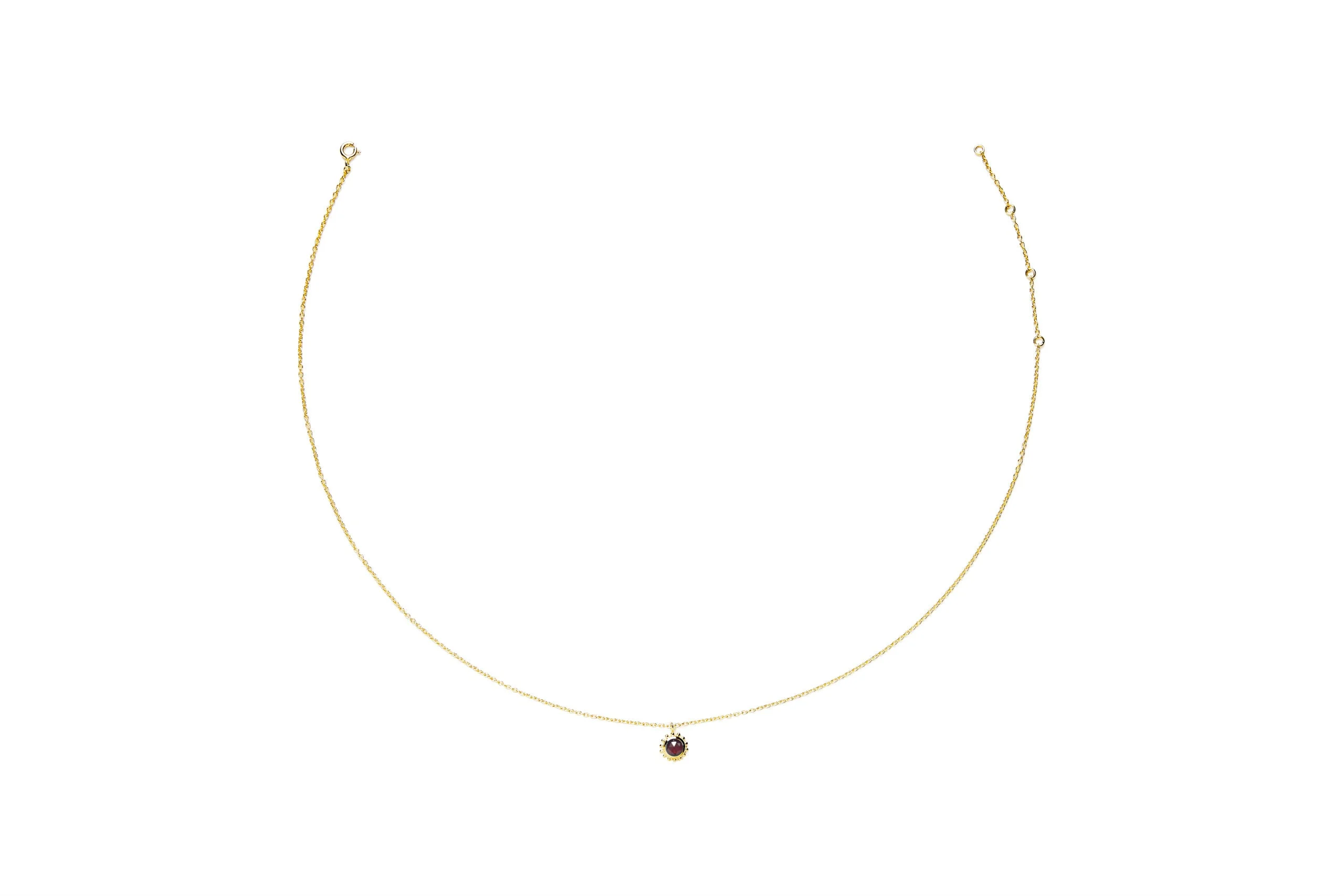 Collier mini surya soleil et grenat | Doré