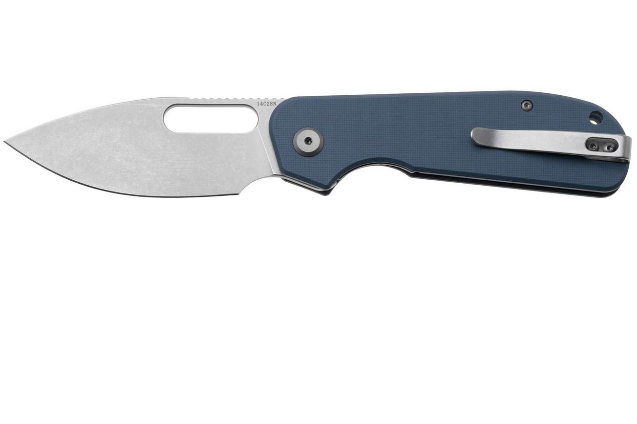 Eutektik EFD EFD-DSW-L Stonewashed 14C28N, Blue G10, linkshandig zakmes