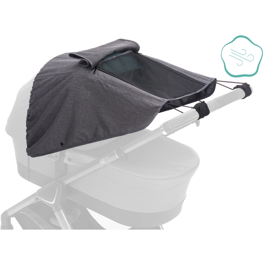 fillikid Sonnenschutz Deluxe grau melange für Kinderwagen