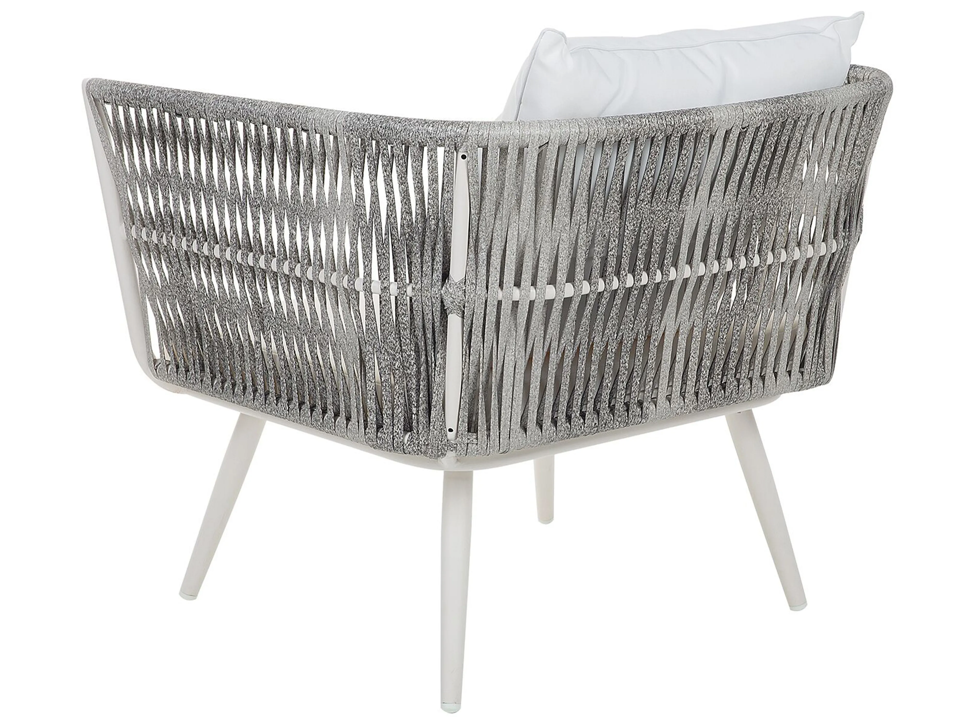 Loungeset met tafel 4-zits RAGUSA PE rotan Gebroken wit