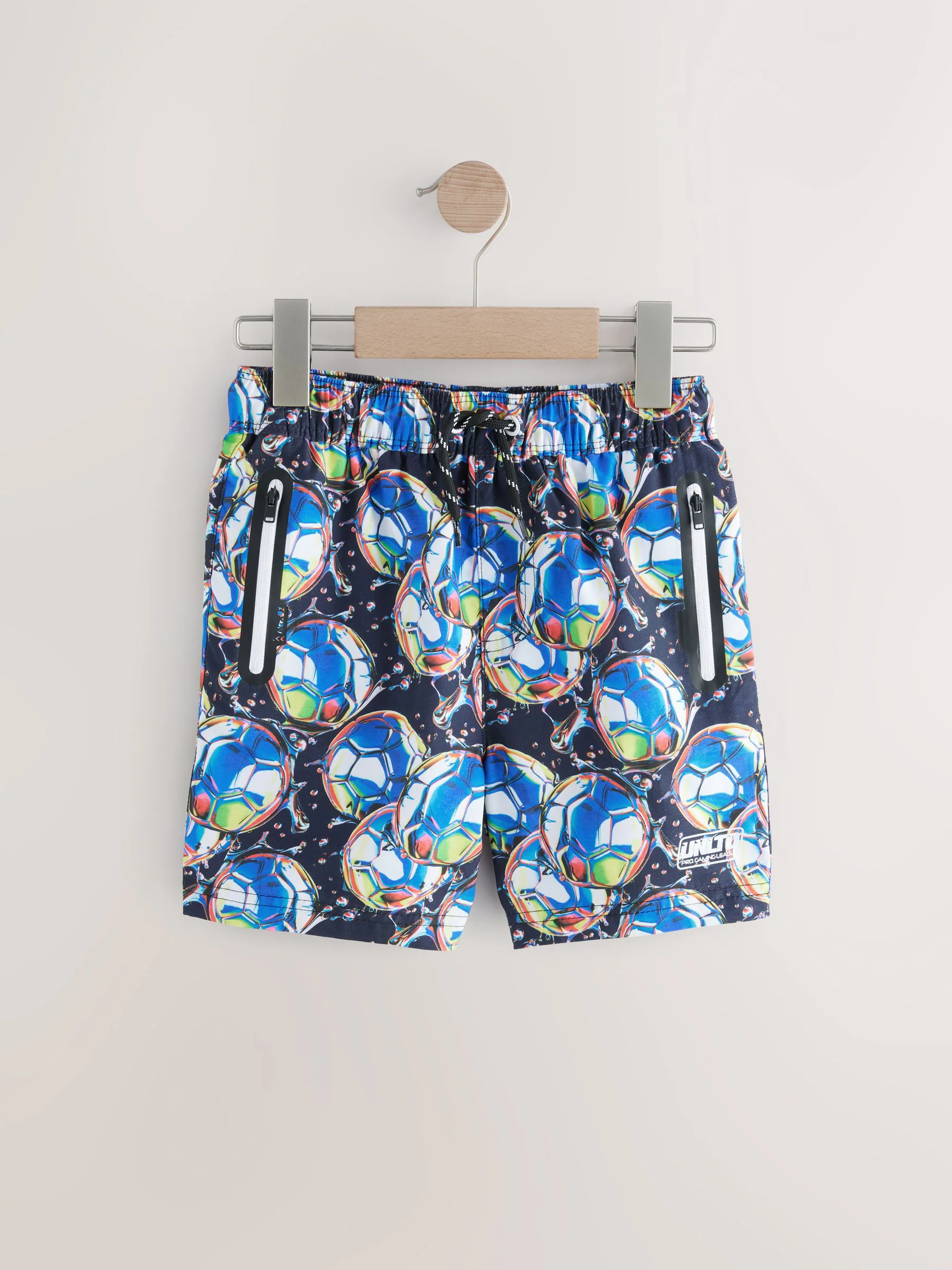 Blauw voetbal - Zwembroek met print (3-16jr)