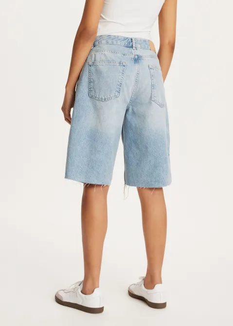 Denim versleten bermuda short blauw (BLW.USM)