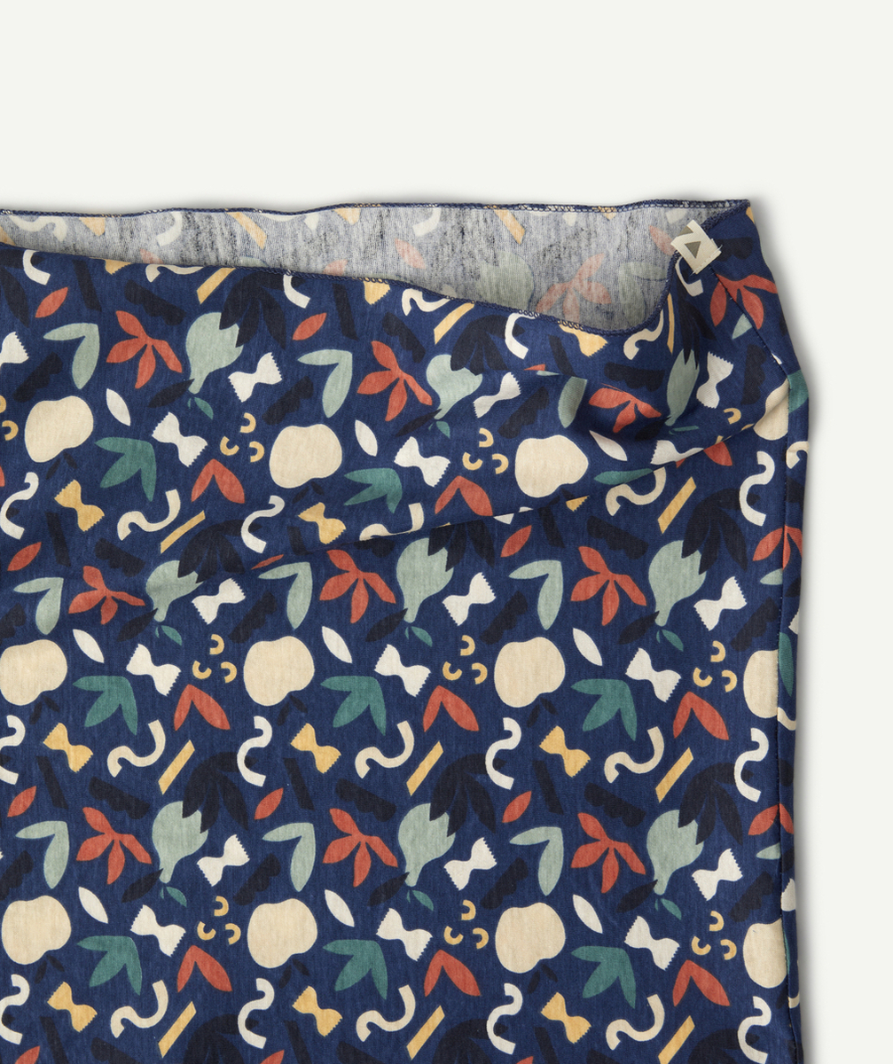 SNOOD BÉBÉ GARÇON EN COTON BLEU AVEC FORMES COLORÉES