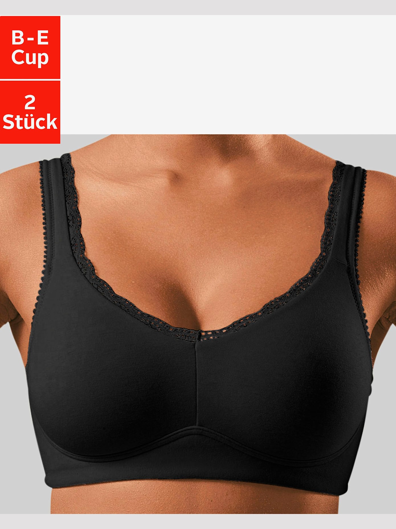 Soutien-gorge doux soutien-gorge basique sans armatures. bord dentelle délicat sur le décolleté