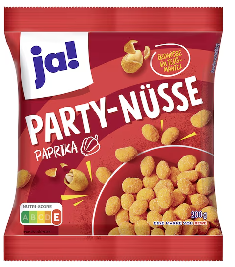 ja! Party Nüsse geröstet & gesalzen mit Paprika 200g MHD:11.8.25