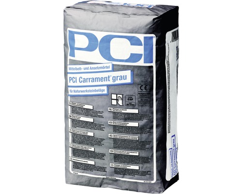 PCI Carrament® middelbed- en zetmortel voor natuursteenbekleding grijs C2FE 25 kg