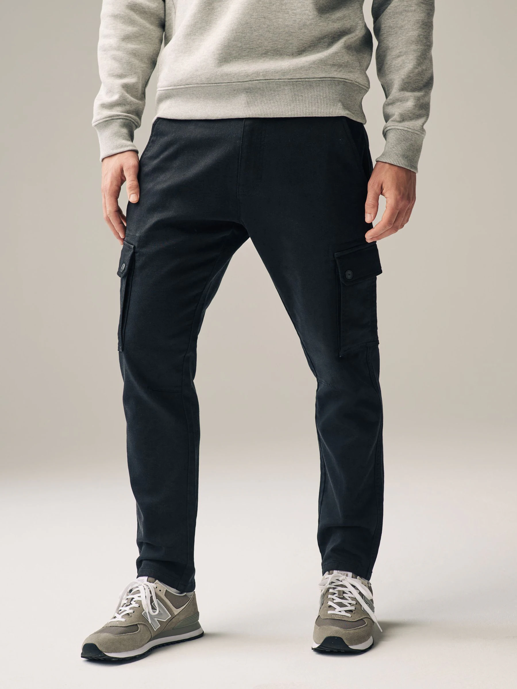 Zwart - Motion Flex cargobroek met stretch