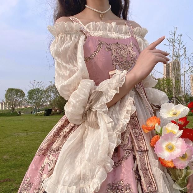 Pachelbel - Blouse met pofmouwen, kant en strik