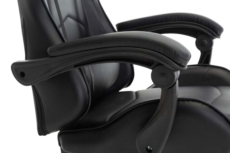Gamingstuhl Bürostuhl Leder THUNDERBOLT schwarz