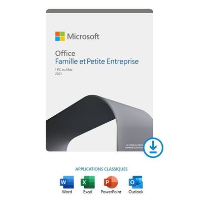 Microsoft Office Famille & Entreprise 2021 - Code d'activation envoyé par email valable pour 1 appareil