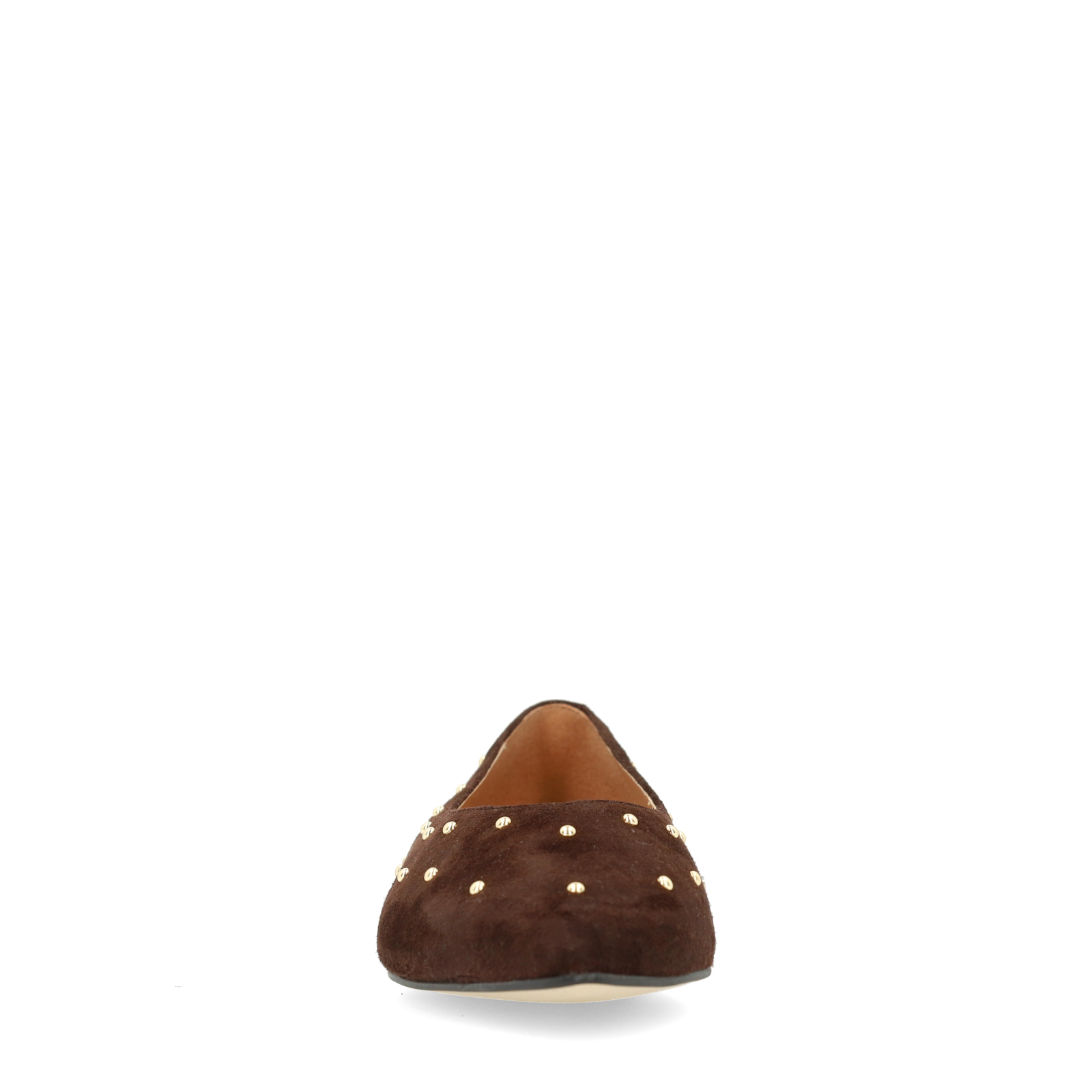 Donkerbruine suède loafers met studs