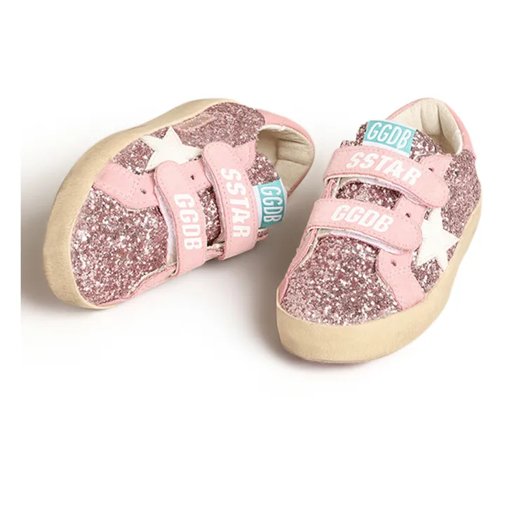 Golden Goose Baskets Scratchs Old School Paillettes | Rose