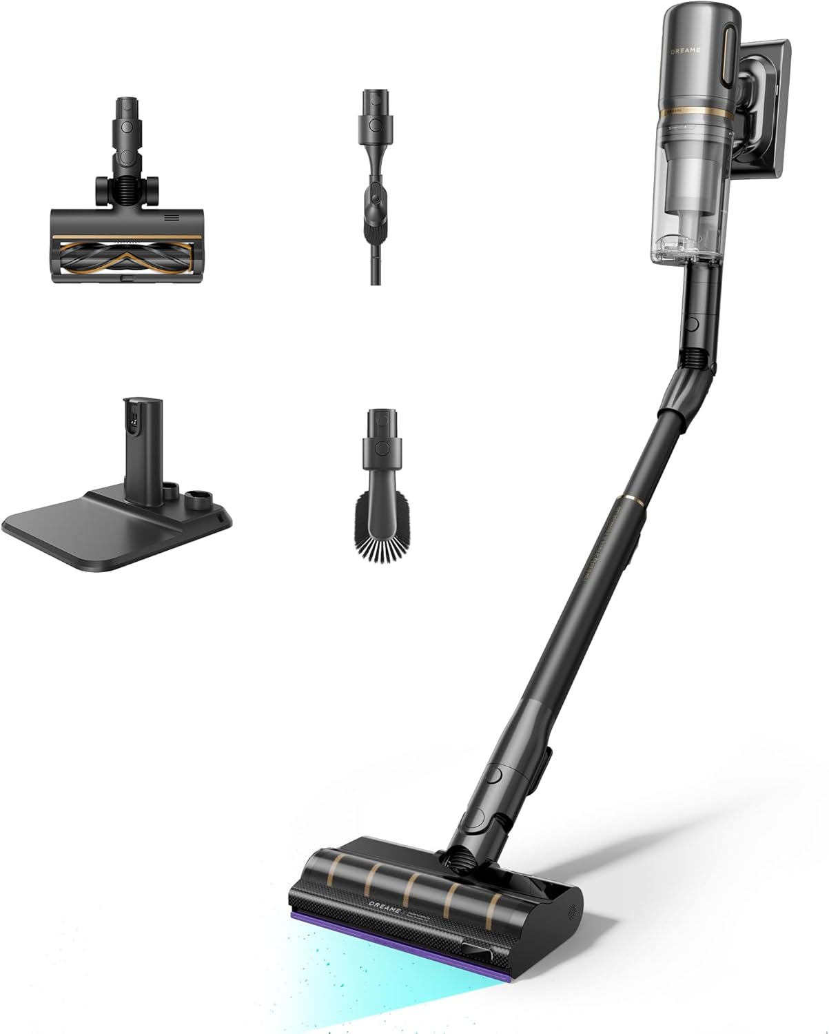 dreame V20 Pro-A Kabelloser Staubsauger, Kantenreinigung 0 mm, ohne Verheddern, für Hartböden und Teppiche, 24.000PA / 210 AW, 90 Min. maximale Laufzeit, Filterung 99,99%, entfernt Tierhaare