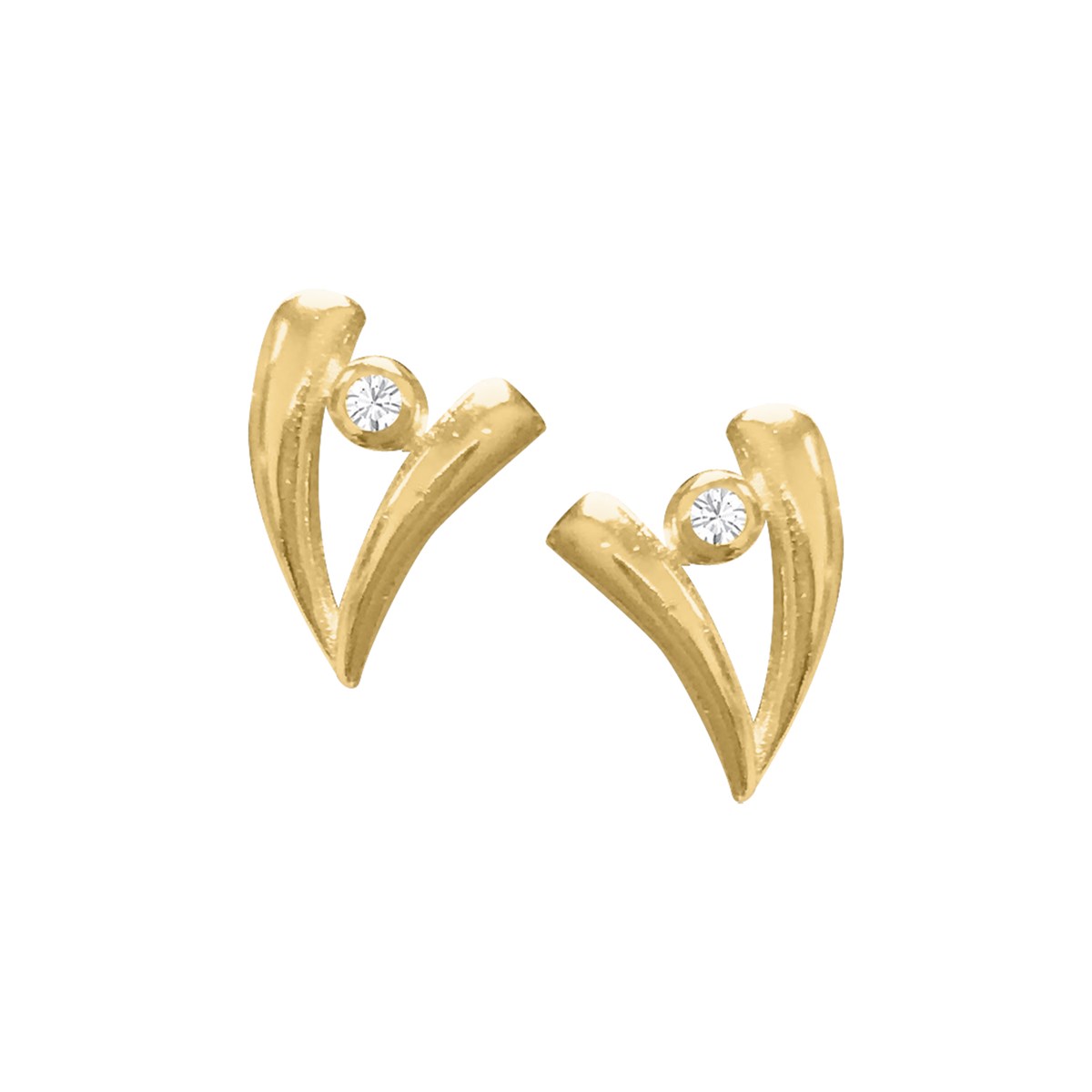 Boucles d'oreilles  plaqué or et oxyde de zirconium serti clos