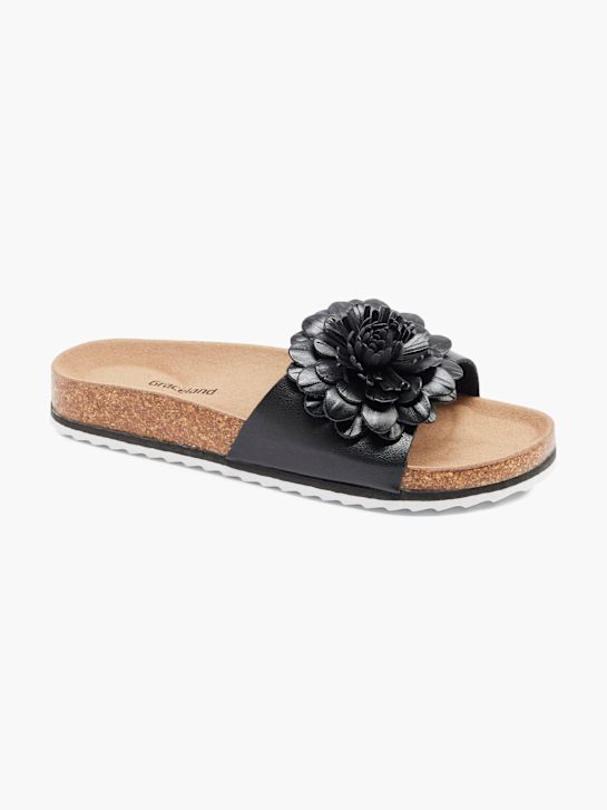 Graceland Tieffussbett-Pantolette Schwarz