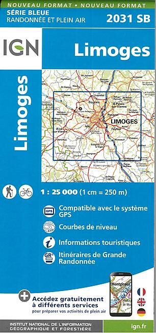 IGN - 2031 SB LIMOGES 1 25 000