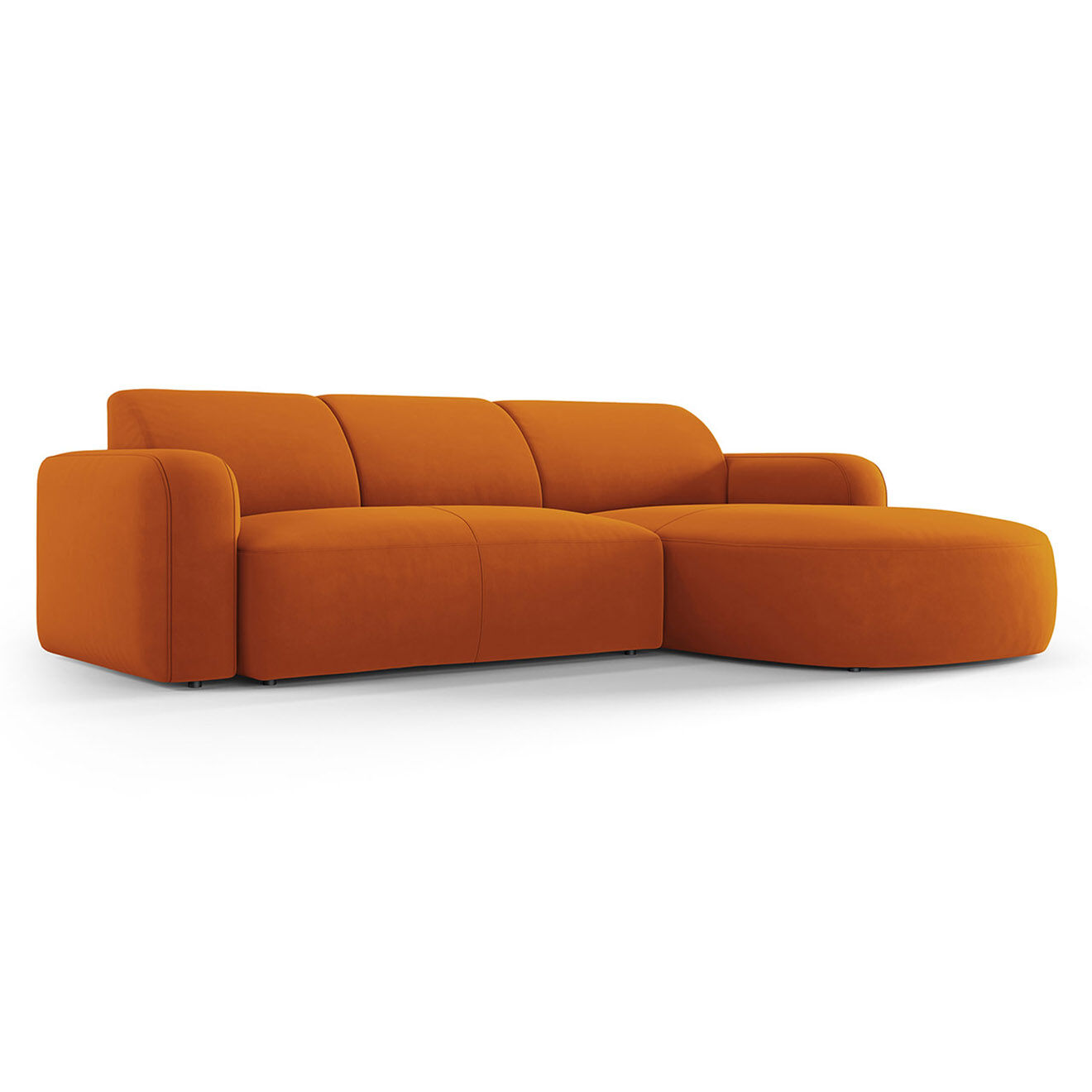 Mazzini Sofas Canapé d'angle droit Velours Jasmin 4 Places terracotta - 250x170x72 cm