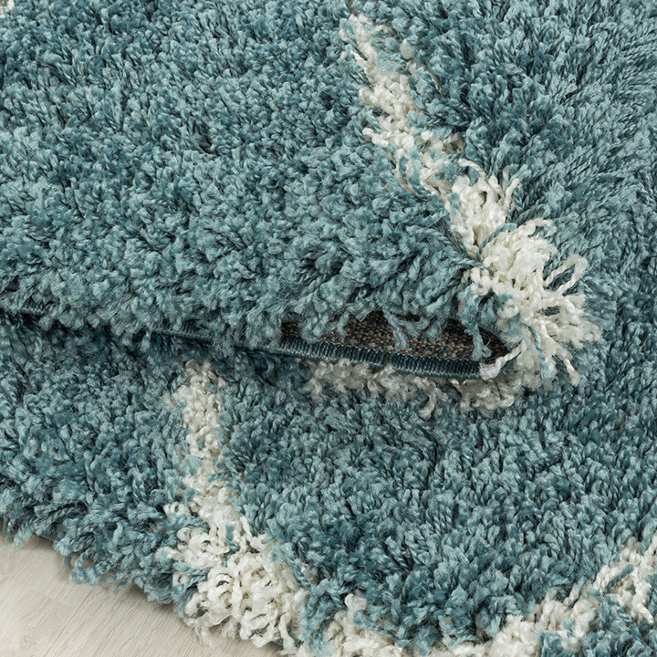 Rond berber vloerkleed - Agadir Circle Blauw/Creme