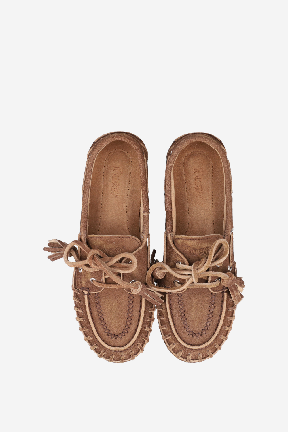 Boat fringe blushed suede loafers