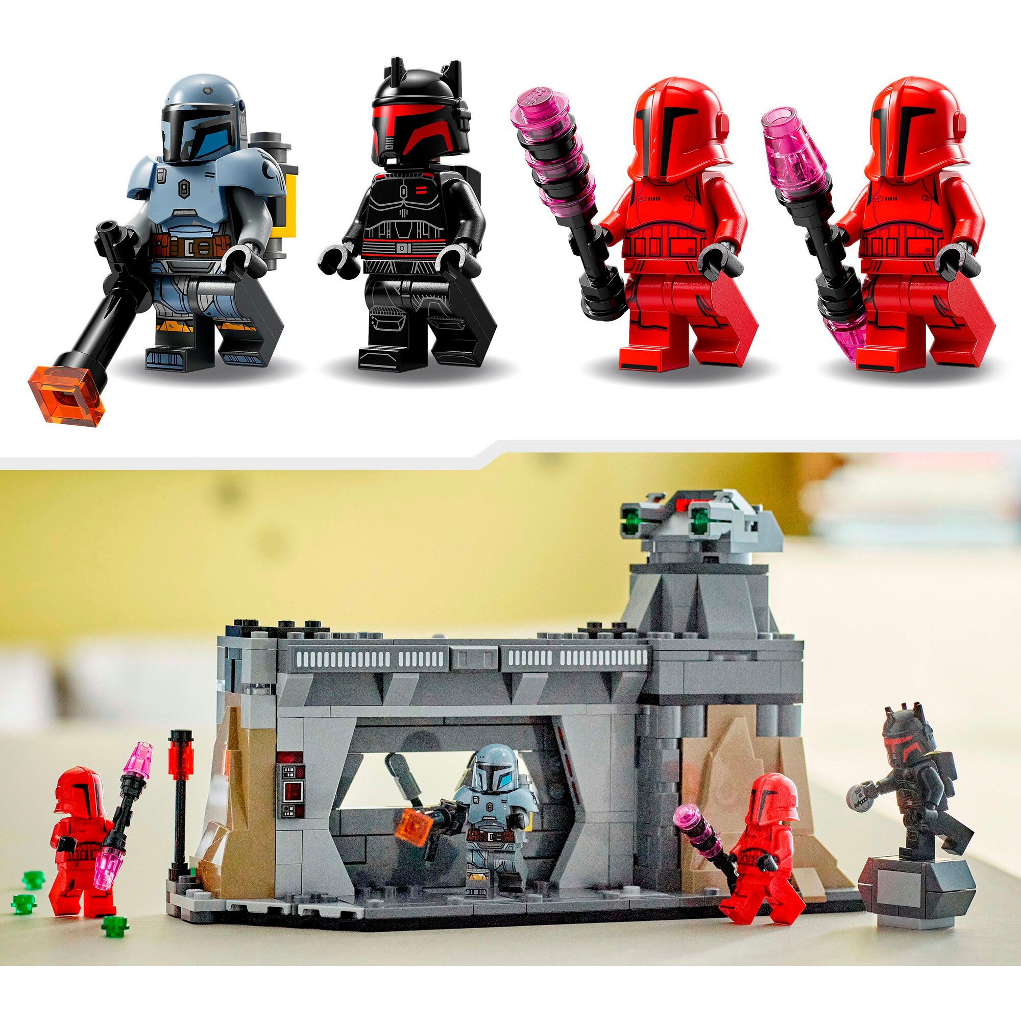 LEGO Konstruktionsspielzeug Star Wars Duell zwischen Paz Vizsla und Moff Gideon