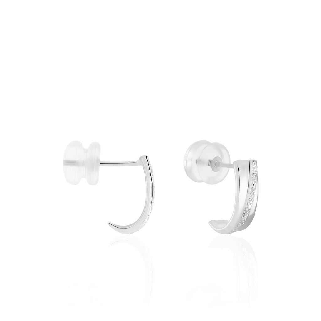 Créoles Timira Rondes Or Blanc Diamant